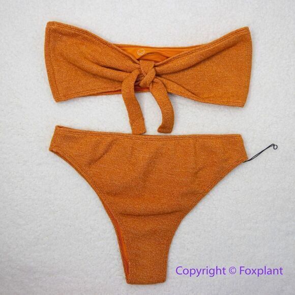 New! Set!‎ In Your Arms Free People Oceanic Bikini Top and bottom orange/gold - Picture 2 of 16